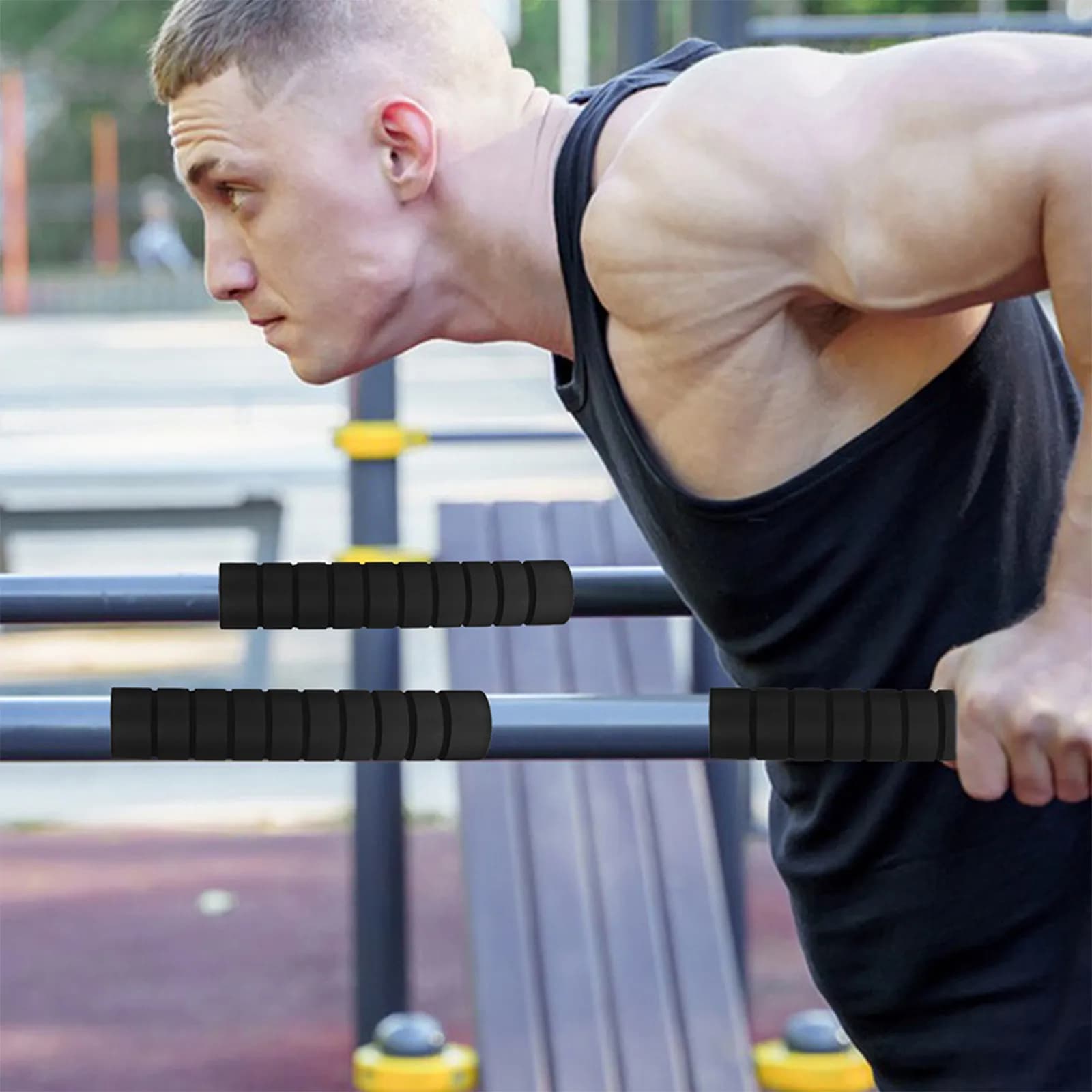Set di 9 Copri Maniglie per Barra Trazioni, Impugnature in Spugna Antiscivolo, Protezioni per Attrezzature Fitness Indoor, Cuscinetti per Barra di Sollevamento Pesi