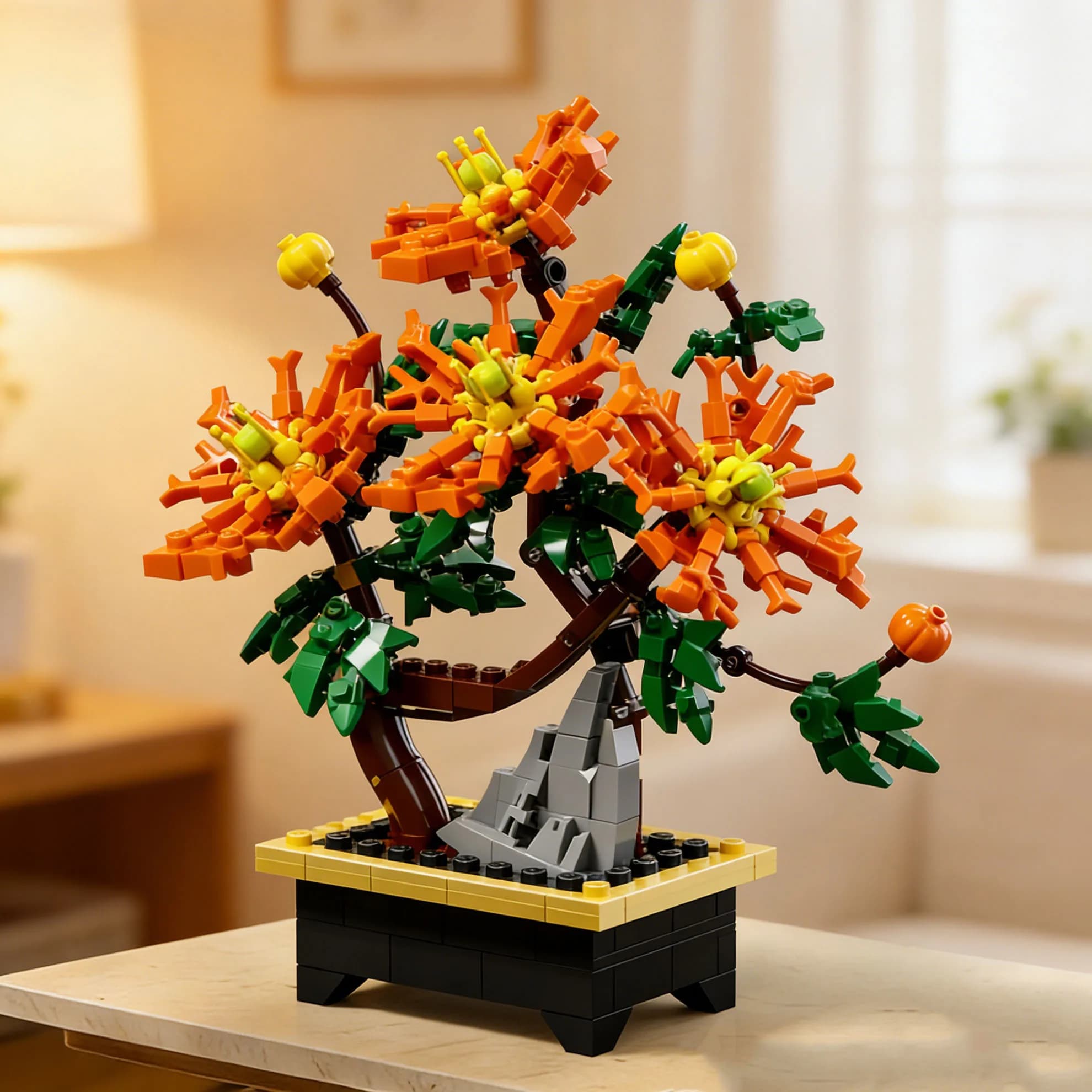 Set di blocchi da costruzione Dragon Claw Chrysanthemum Bonsai, set di blocchi da costruzione per fiori artificiali, giocattolo da assemblare fai-da-te, ornamento per la decorazione della casa, blocchi da costruzione per piante da collezione, modello creativo di piante in vaso, decorazione per la stanza che migliora l'atmosfera, regalo esclusivo per gli amanti delle piante