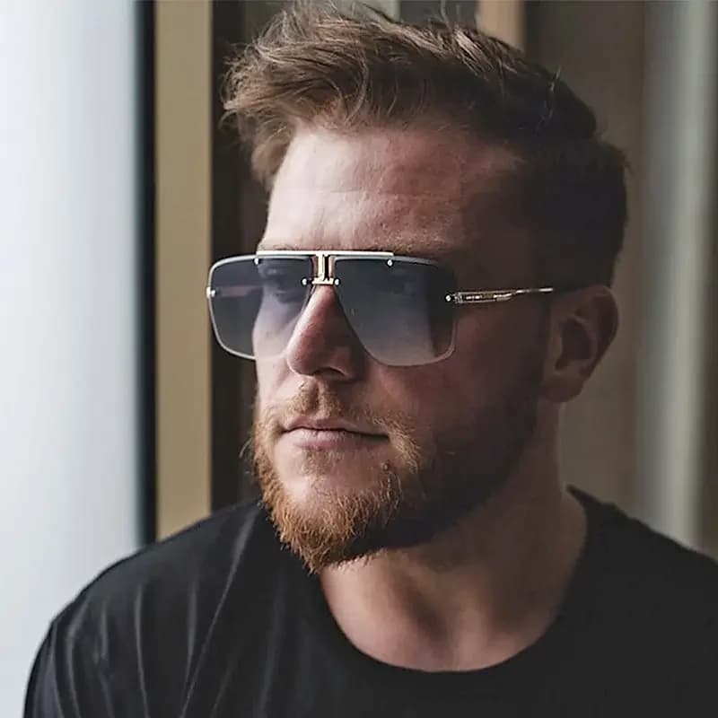 Rimless Sunglasses RecFashion Popular Women Men Shades Large Square Sun Glasses for Female Male Summer Traveling Glasses 2000002