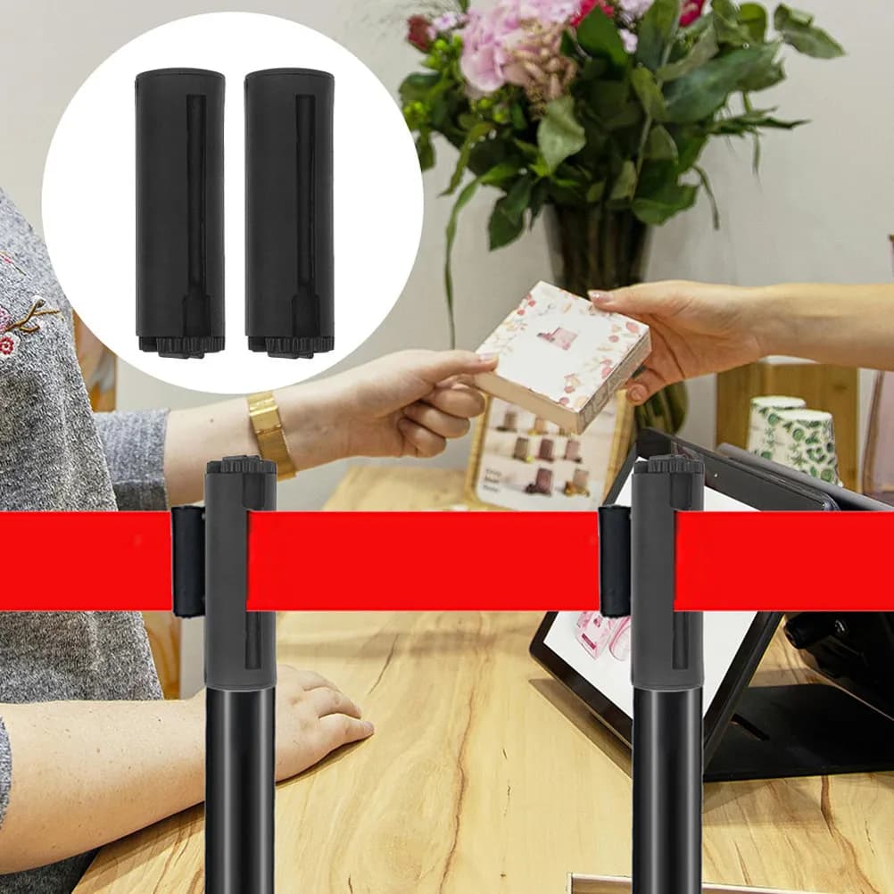 3Pcs Universal Retractable Belt Head Accessories Durable ABS Retractable Barrier Clips for Crowd Control Wall Mounted Queue