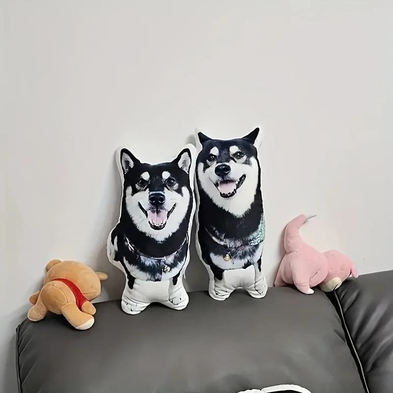 Cuscino personalizzato con foto di animali domestici, morbido e in peluche, con stampa 3D realistica, perfetto per la camera da letto