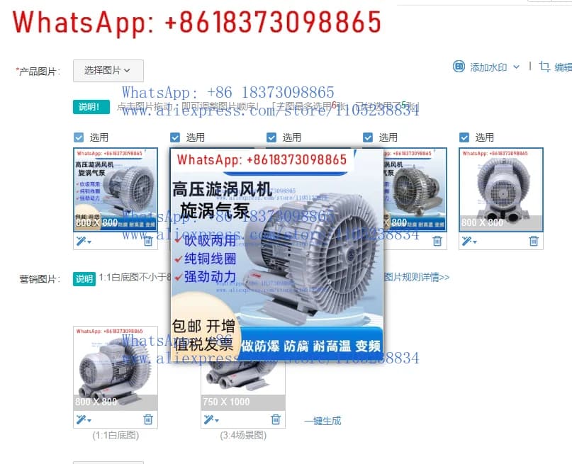 Ventilatore ad alta pressione con aspirazione potente, pompa d'aria per circolazione di gas, ossigenazione, adsorbimento, soffiatore ad alta pressione