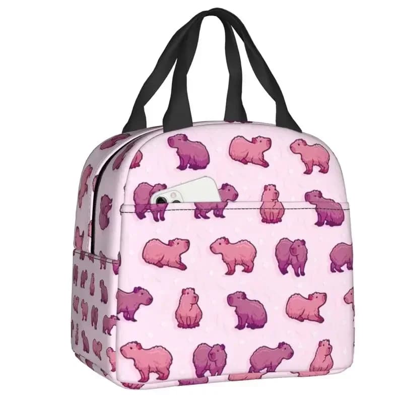 Capybara Collage Insulated Lunch Bag for Work School Kawaii Animal Cooler Thermal Box Women Kids Food Container Tote Bags