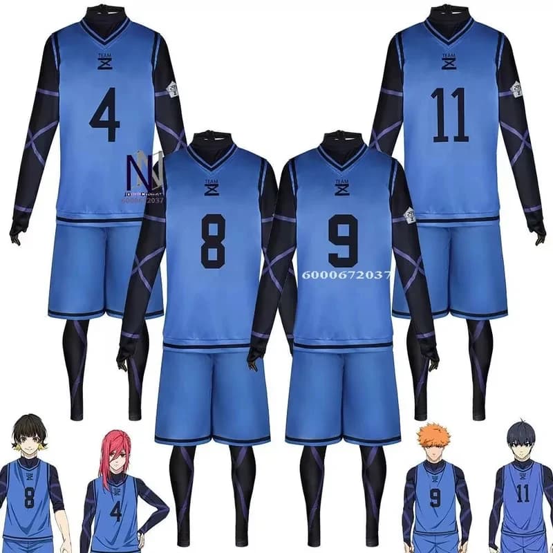 ABC123Blue Lock Anime Cosplay-Isagi Yoichi, Nagi, Chigiri, Kunigami Rensuke Bachira Meguru Football Club Jumpsuit Sportx,3;b'2.
