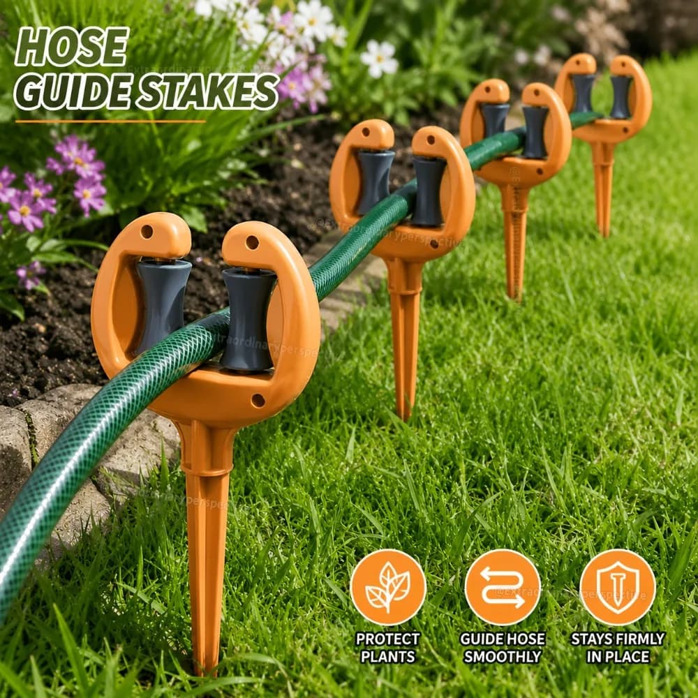 Garden Hose Guide Holder Watering Pipe Brackets Outdoor Guide Stakes Support Spike Holders Irrigation Tool for Greenhouse Lawn