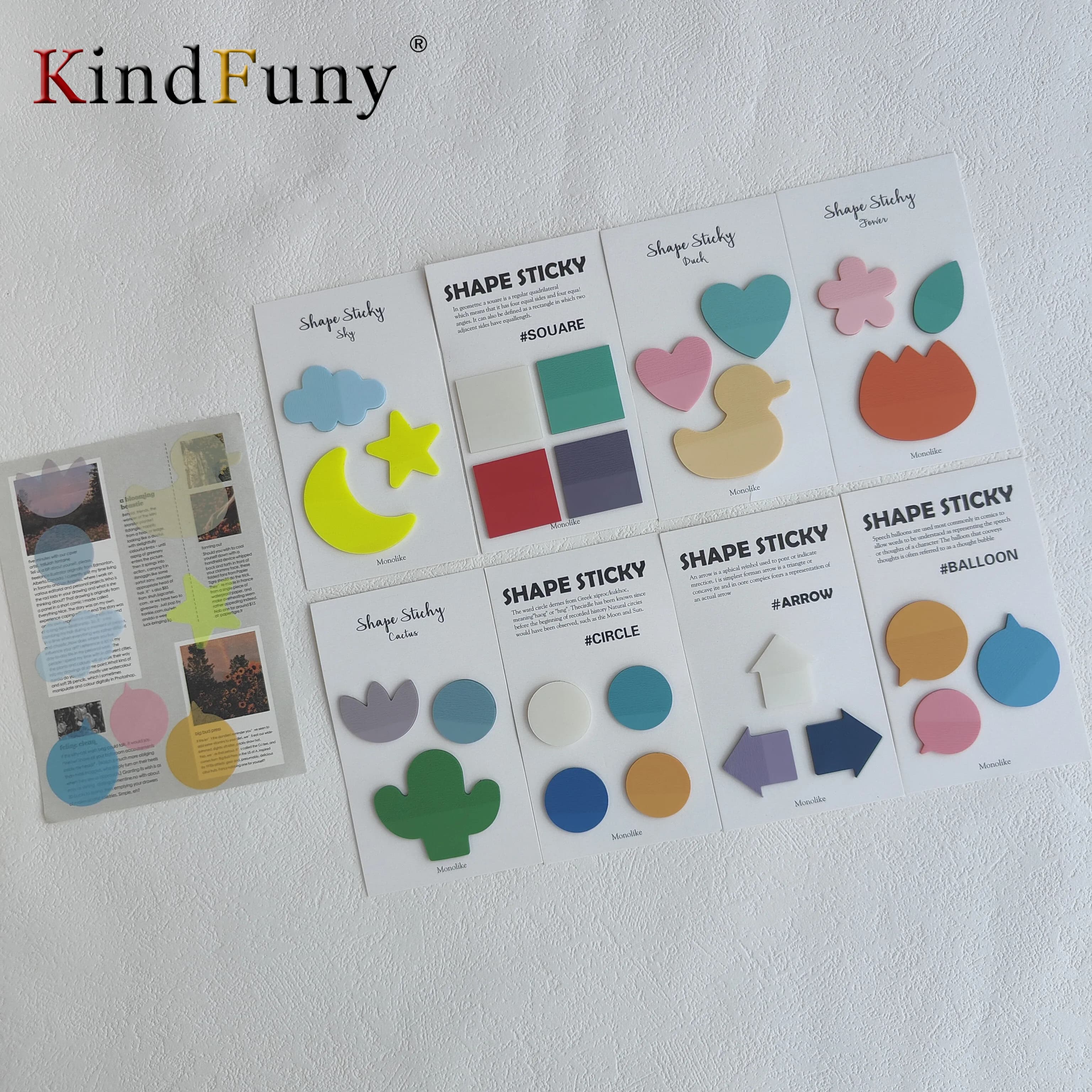 KindFuny Note adesive trasparenti Segnalibri autoadesivi Annotazione Libro di lettura Schede trasparente Cancelleria carina Kawaii