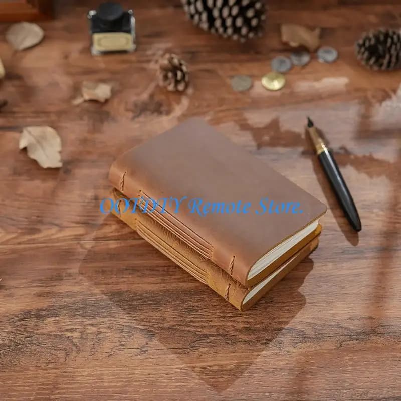 Leather Journal with 240 Pages Travel Sketch Journal 15x10cm for Writing