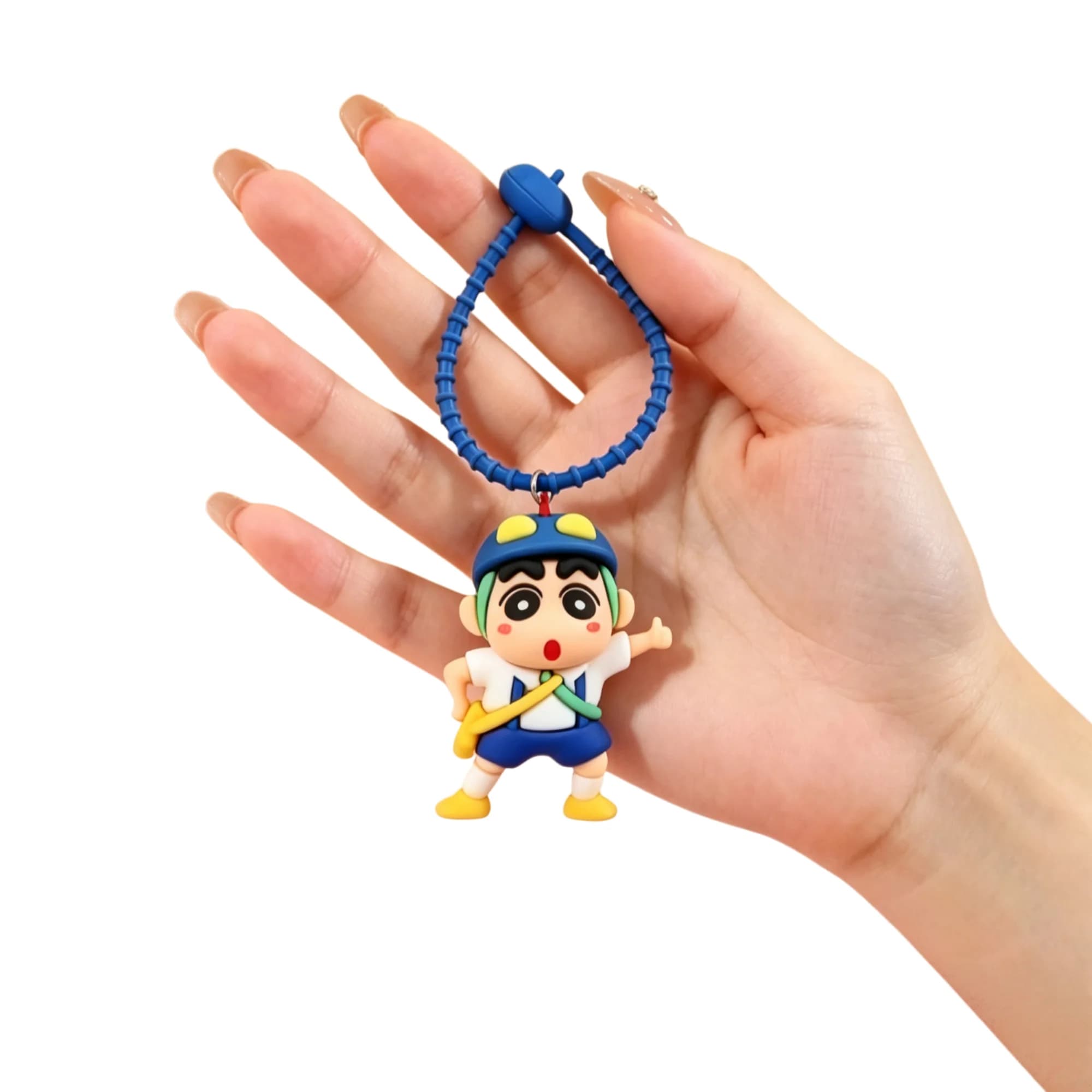 1/2Pcs Crayon Shin-chan Cartoon Figure Keychain Cute Doll Backpack Bag Charm Car Key Pendant Decor Gift