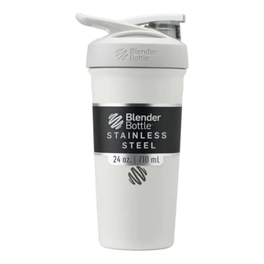 Strada Shaker Cup Bottiglia d'acqua isolata in acciaio inossidabile con frusta in filo metallico, 24 once, isolata, bottiglia d'acqua, frusta in filo metallico