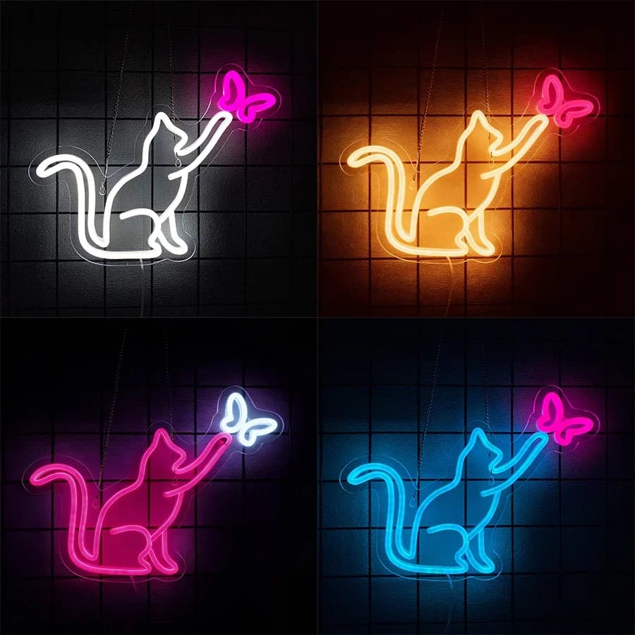 Decorazione per Camera da Letto, Carta da Parati per Pareti, Insegna al Neon per Casa, Lettere LED Balenci, Accessori Artistici per Auto
