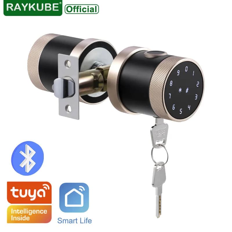 Blocco porta impronte digitali Tuya Bluetooth Wifi tastiera digitale Smart Card combinazione manopola blocco per casa/ufficio/Hotel blocco fai da te