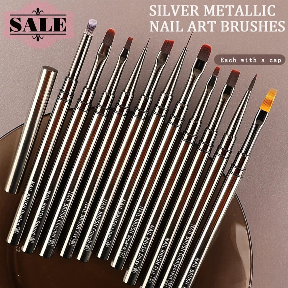 Sweet-Z Set di pennelli per unghie professionali in nylon da 12 pezzi per gel/cremagliera/acrilico, strumenti per manicure che non perdono con custodia