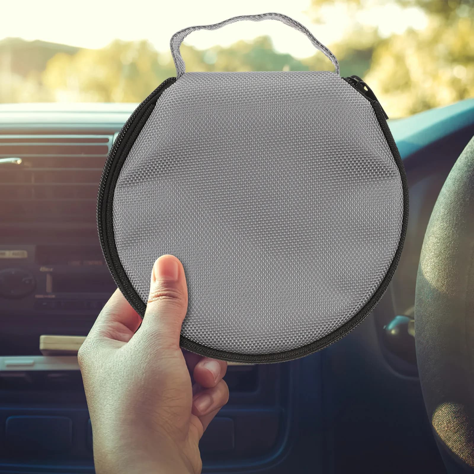 Portable Cd Bag with Zipper Closure 20-Cd Capacity Waterproof Dust-Proof Disc Wallet Holder for Car Home Office Dvd
