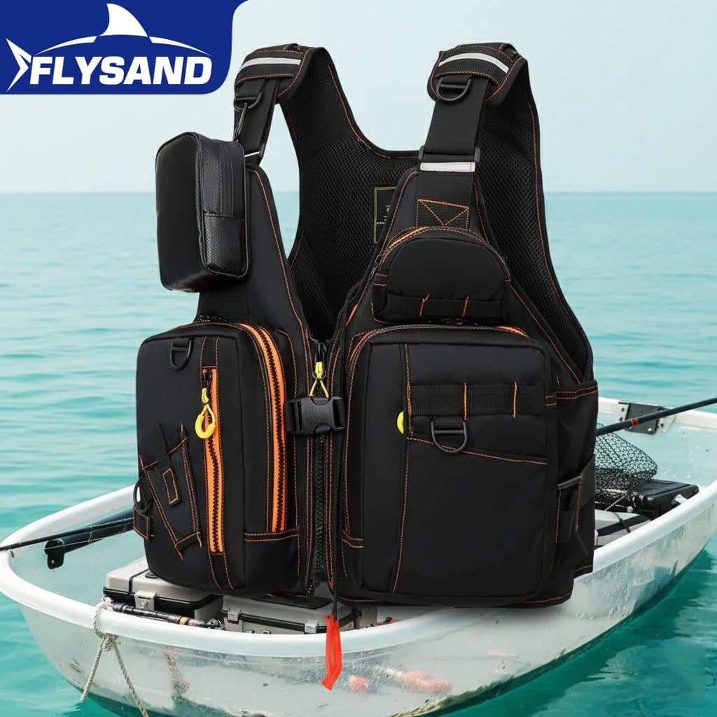 Giubbotto di Salvataggio per Pesca all'Aperto, Gilet Galleggiante Multitasche, Essenziale per la Sicurezza, Abbigliamento Sportivo Galleggiante Regolabile
