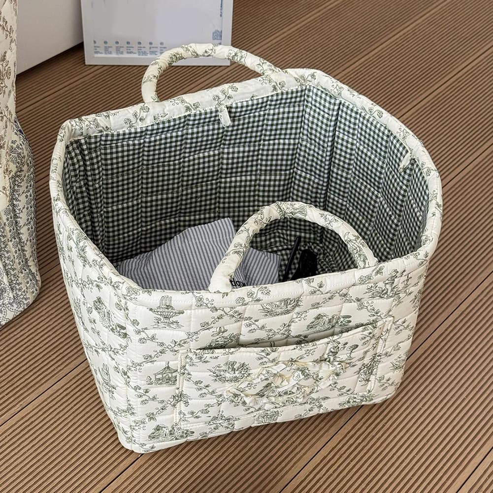 Cesto portaoggetti in tessuto con manici, contenitore per biancheria, organizer per oggetti vari per ufficio, casa, camera da letto, vestiti