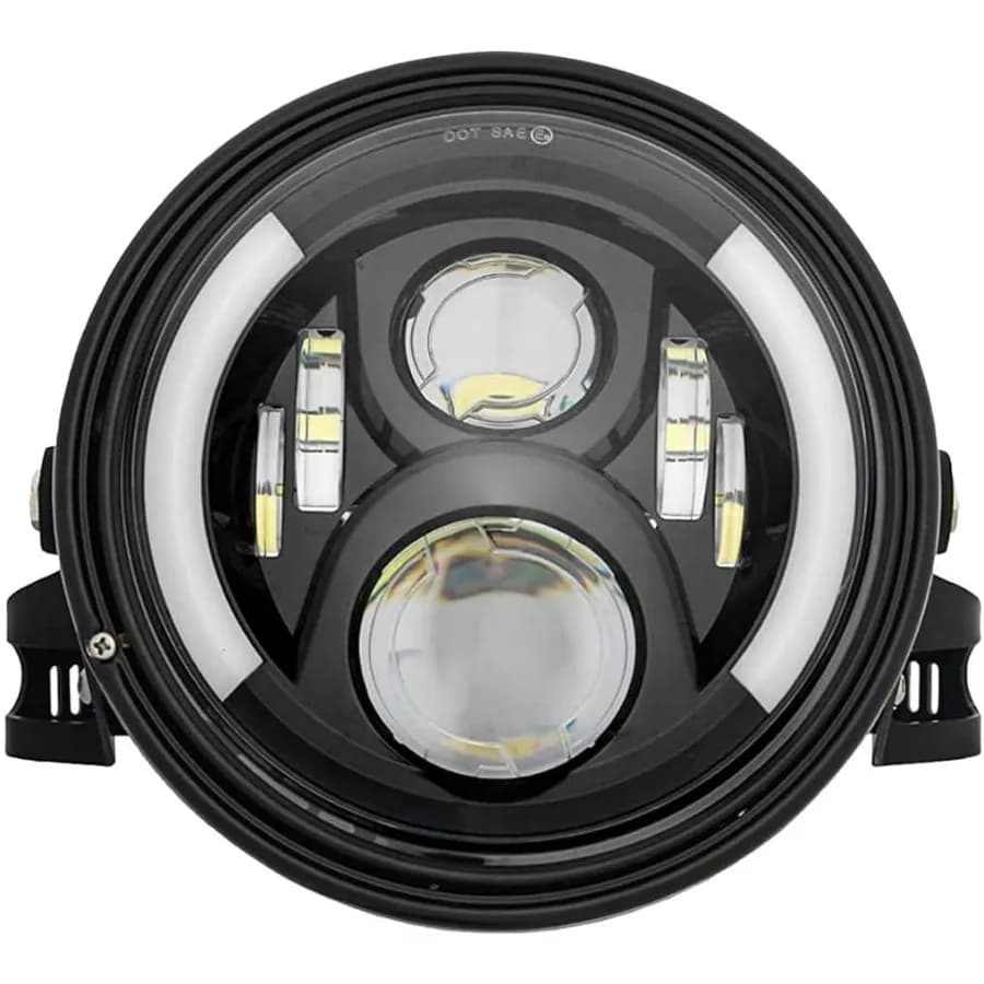 Gruppo faro moto a LED rotondo da 7 "7 pollici con secchio alloggiamento da 7 pollici Indicatori di direzione DRL per fari moto