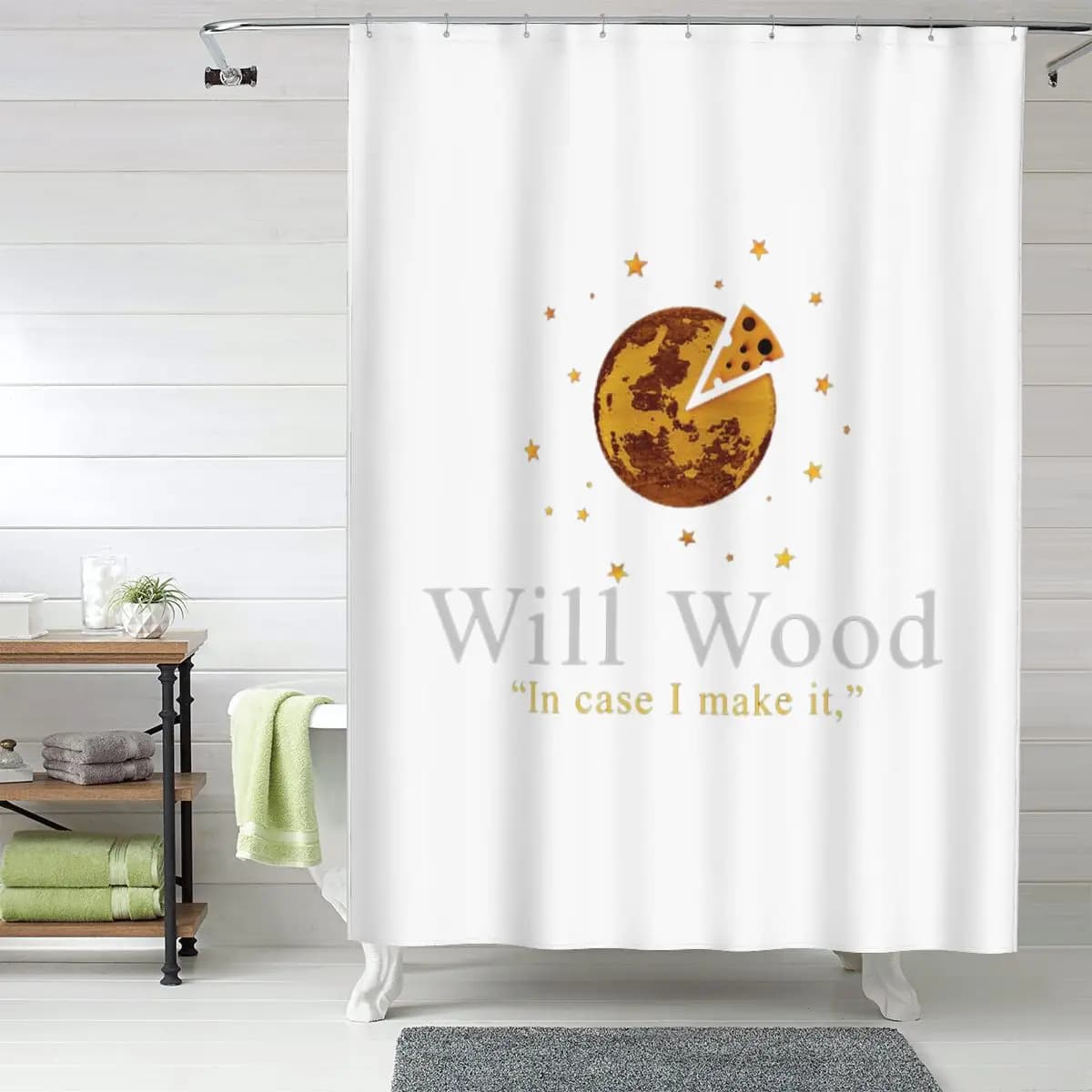 Tenda da doccia The Will Wood in poliestere impermeabile con ganci