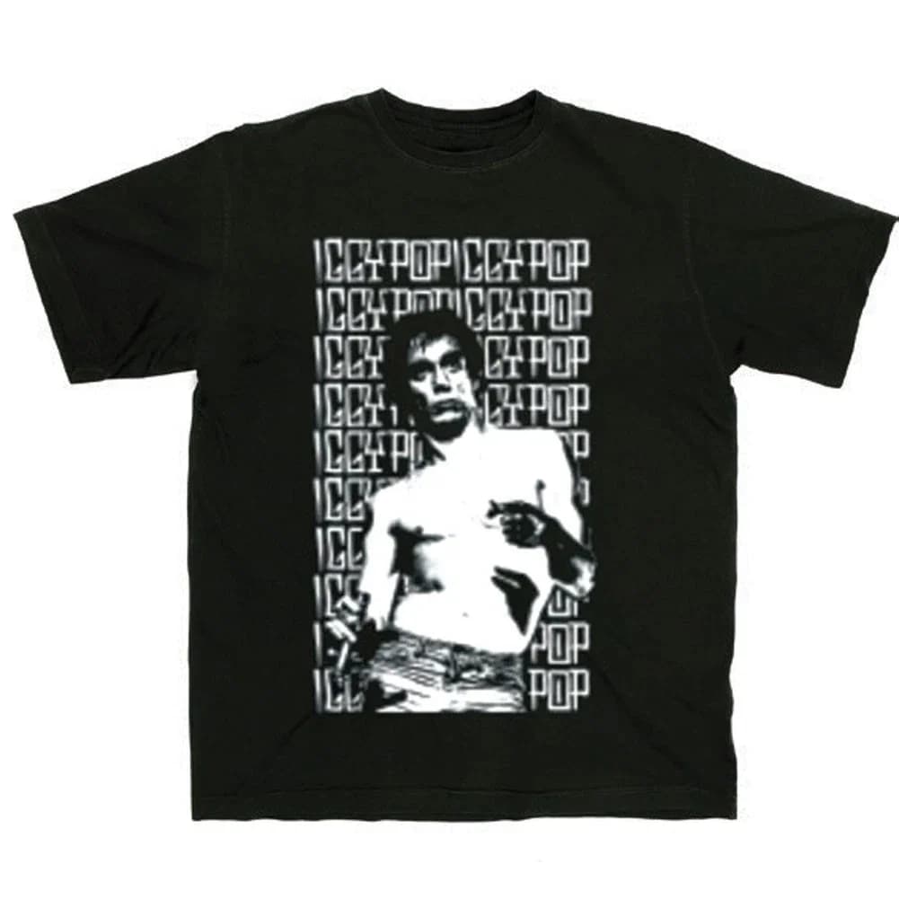 T-shirt da uomo Iggy Pop - T-shirt casual traspirante e confortevole per concerti del classico cantante rock, per uomo e donna