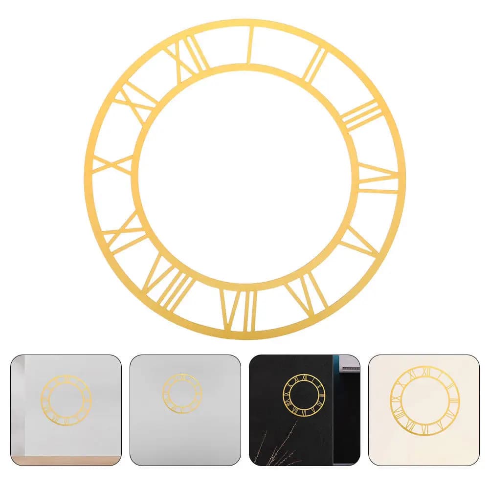 Orologio Adesivo Moderno con Numeri Romani, Superficie a Specchio in Acrilico Rotonda, Elegante Quadrante Minimalista per Soggiorno e Hotel