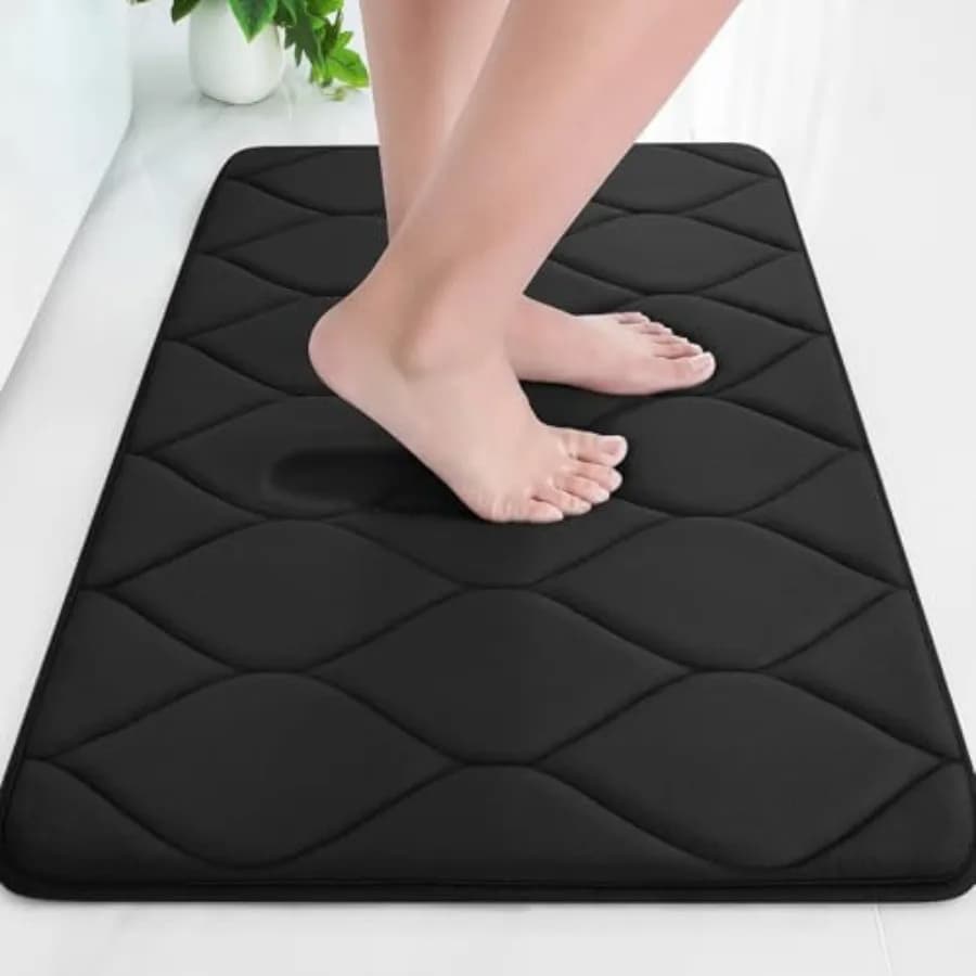 Memory Foam Bathroom Rugs, Ultra Soft and Non-Slip Bath Mat, Water Absorbent and Machine Washable Bath Carpet Rug for Shower Ba