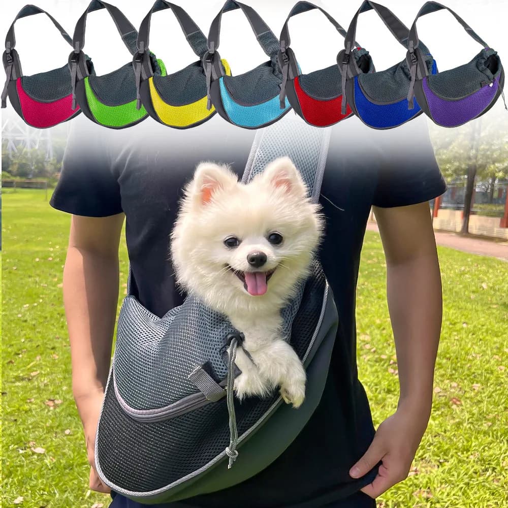 1 pz Pet Cat Dog Carrier Zaino da viaggio Tote Borse a tracolla Mesh Sling Carry Pack Pet Carrying Supplies Borsa a tracolla a tracolla