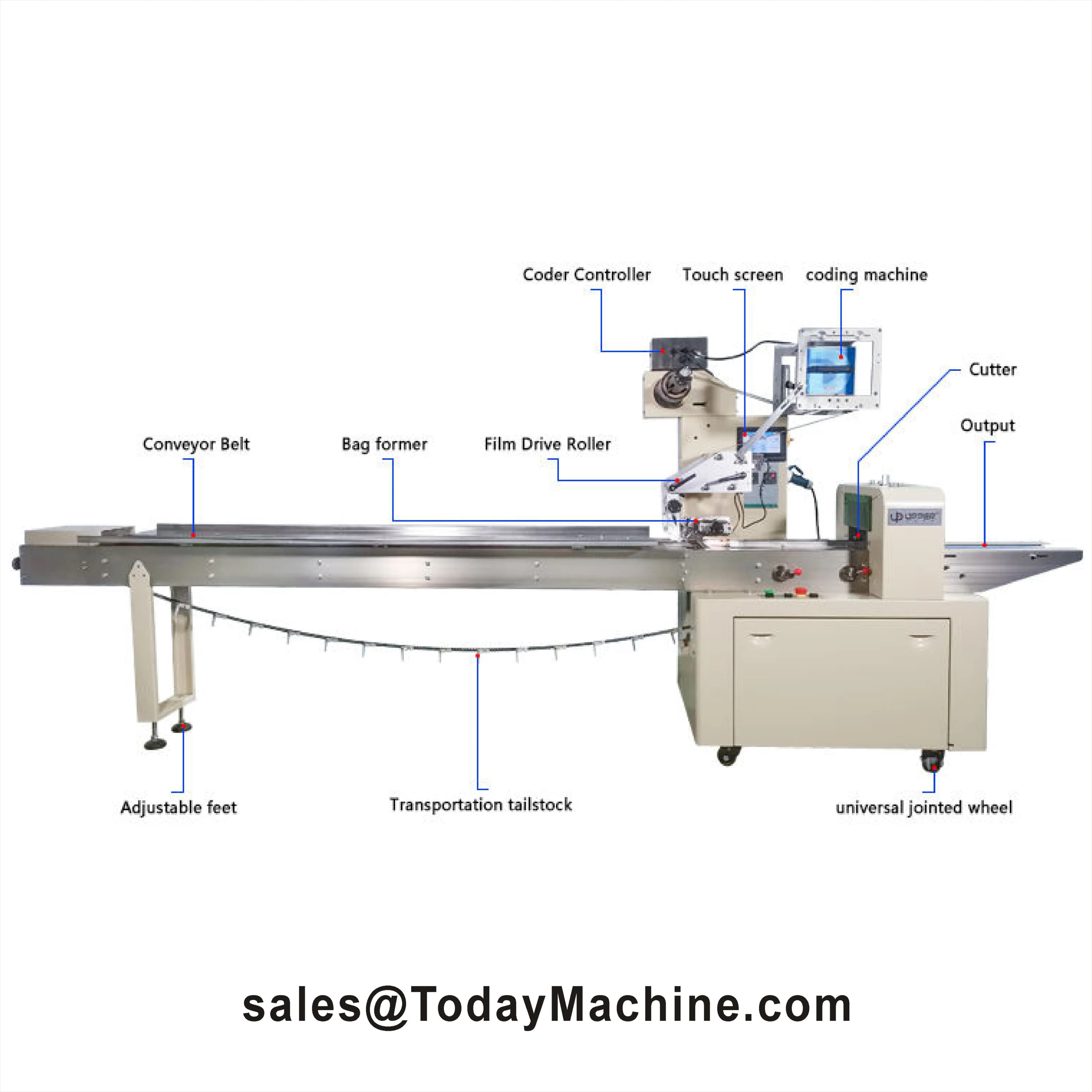 Confezionatrice automatica per imballaggio bar Muesli energetico proteico per snack con involucro di flusso