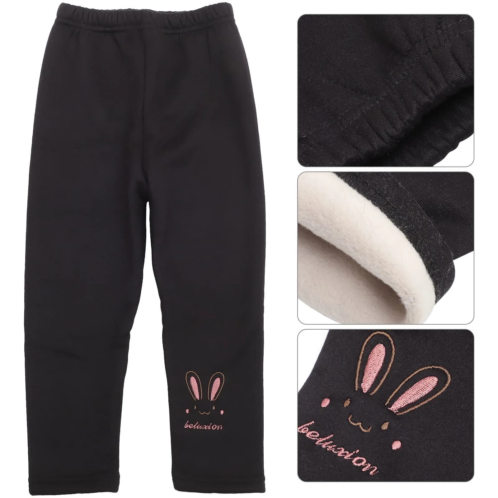 Leggings Invernali Foderati in Pile Spesso per Ragazze, Pantaloni Termici Comodi ed Elastici in Cotone e Poliestere per Bambini