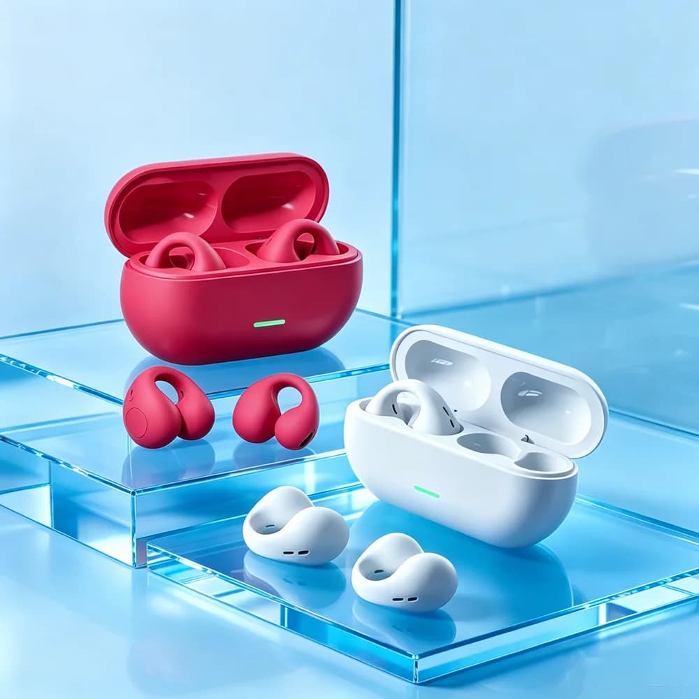 OWS Ear Clip Earphones Wireless Bluetooth 5.3 Headset HD Call Touch Control Earbuds Low latency Gaming Headphones for phones