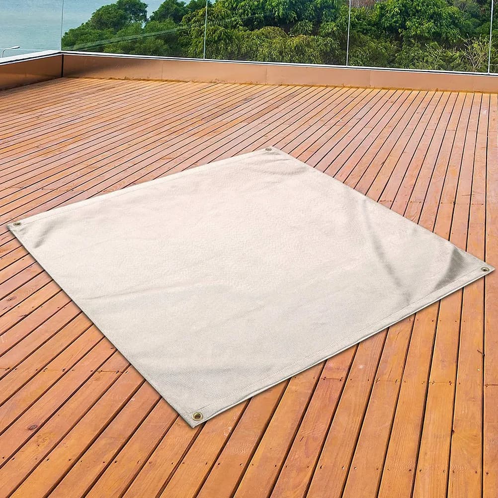 1Pcs Fire Pit Flame Retardant Mat Outdoor Barbecue Rack Protective Cloth Camping Fire Resistance Blanket Fiberglass