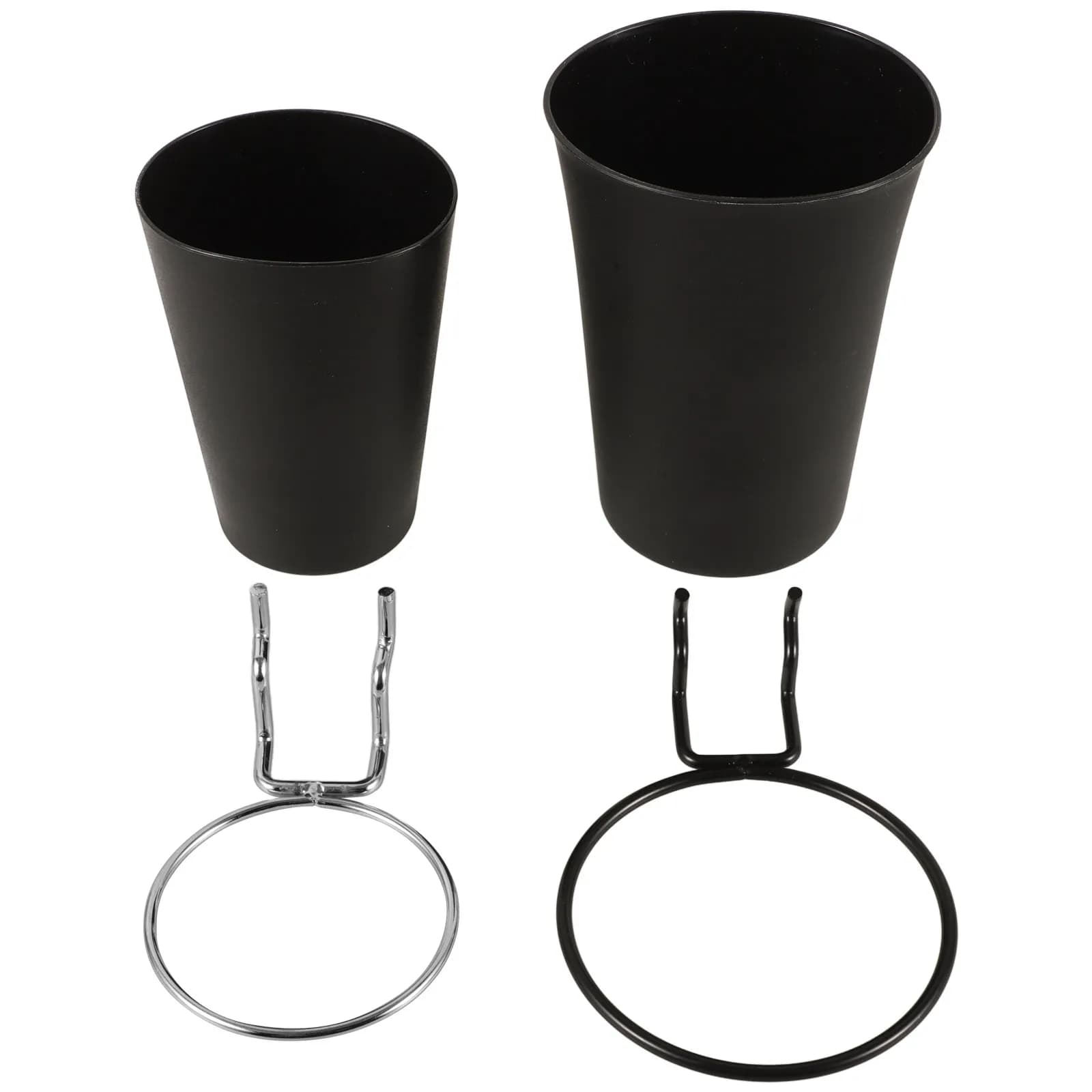 Set of 2 Wall Mounted Panel Holders, Black Multifunction Organizer, Drilled Panel Hooks, Hardware Wall Accessories