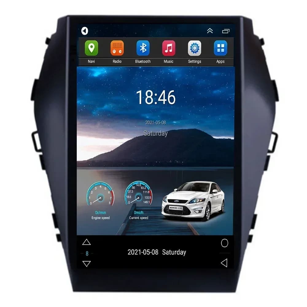 Tesla Radio For Hyundai Santa Fe Ix45 2012 - 2030 Navigation Auto GPS Stereo Multimedia Screen Vertical Android Auto BT No 2 DIN