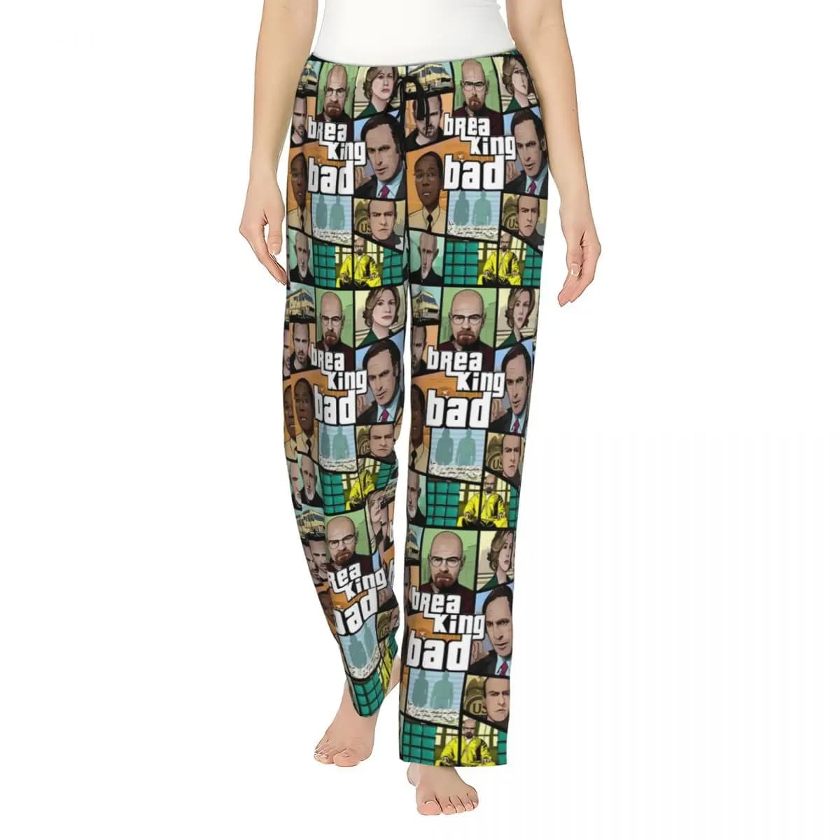Ladies Pyjama Pants Heisenberg Breaking Bad Lounge Pants Loose Fit 90s TV Pajama Bottoms Home