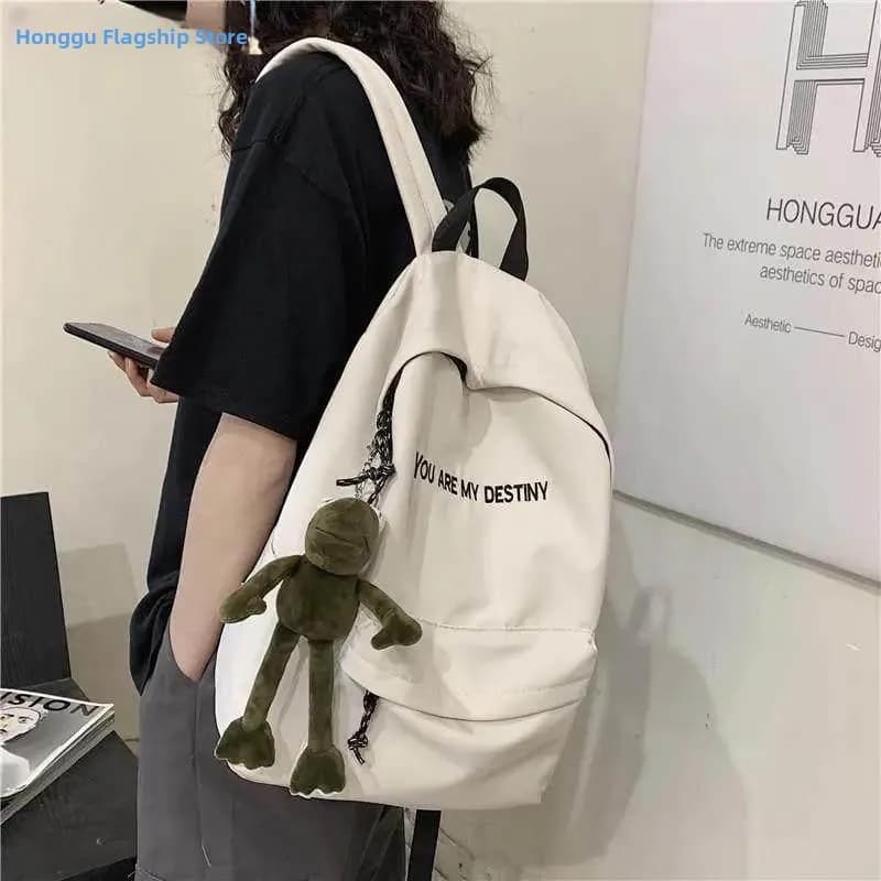 Unisex High School Student Backpack Korean Style Versatile Double Shoulder Bag for Men And Women Suitable for All Ages