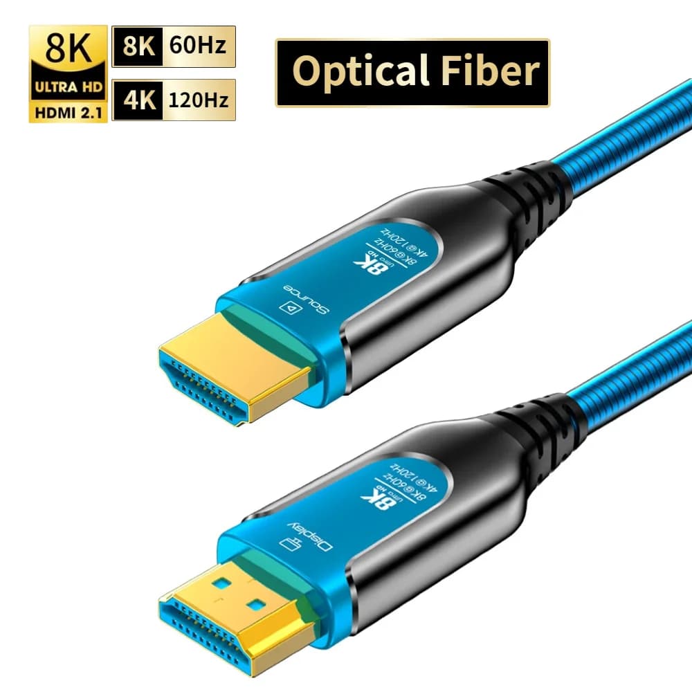 Cavo in Fibra Ottica HDMI 2.1 8K Tipo-C Rinforzato 5/10/15/20M 48Gbps 4K@120Hz HDR eARC per TV/Proiettore/PS5/Apple TV Home Theatre