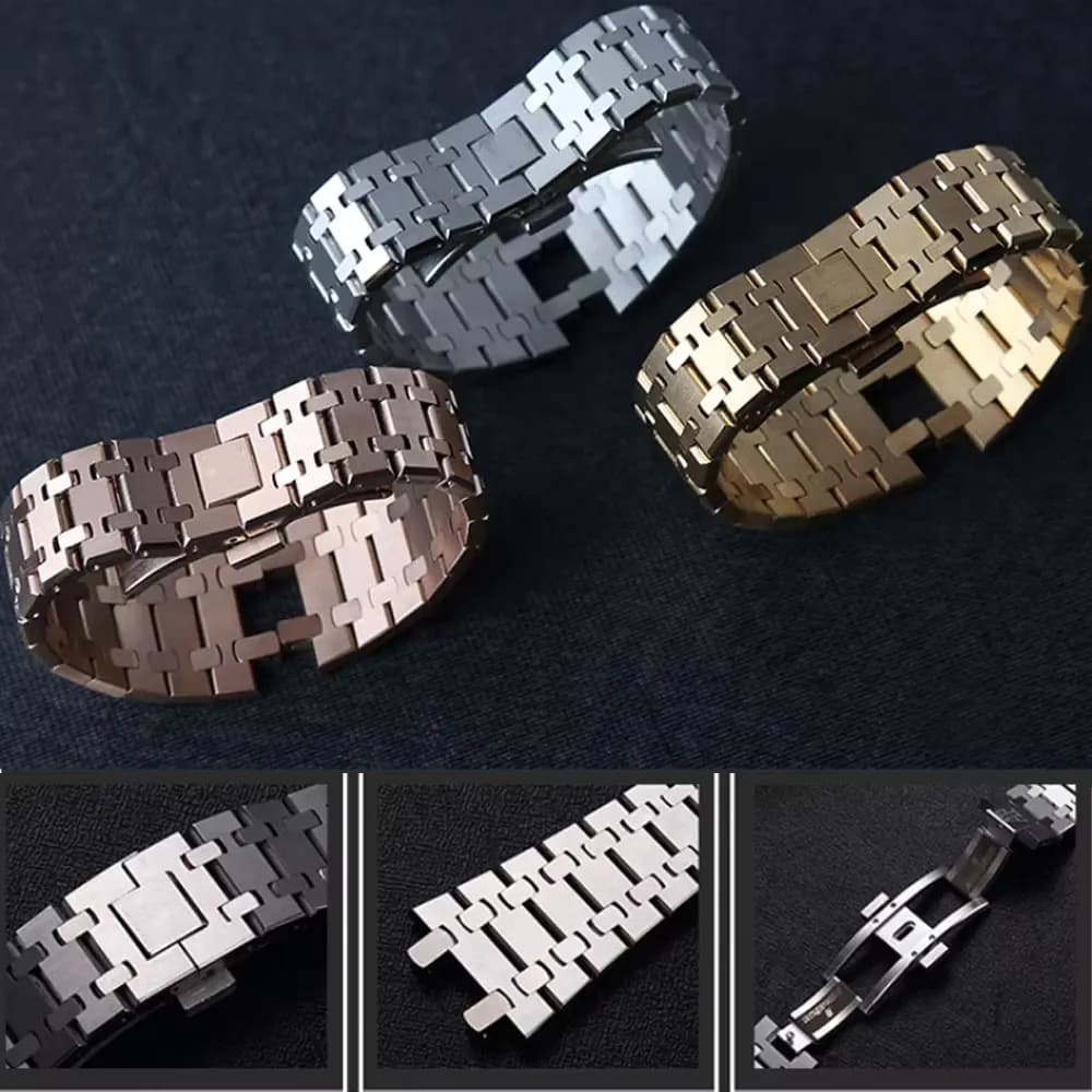 26mm Bracelet For AP ROYAL OAK 15400 26331 15500 Watch Strap Folding Buckle Watchband For ROYAL OAK Stainless Steel Band