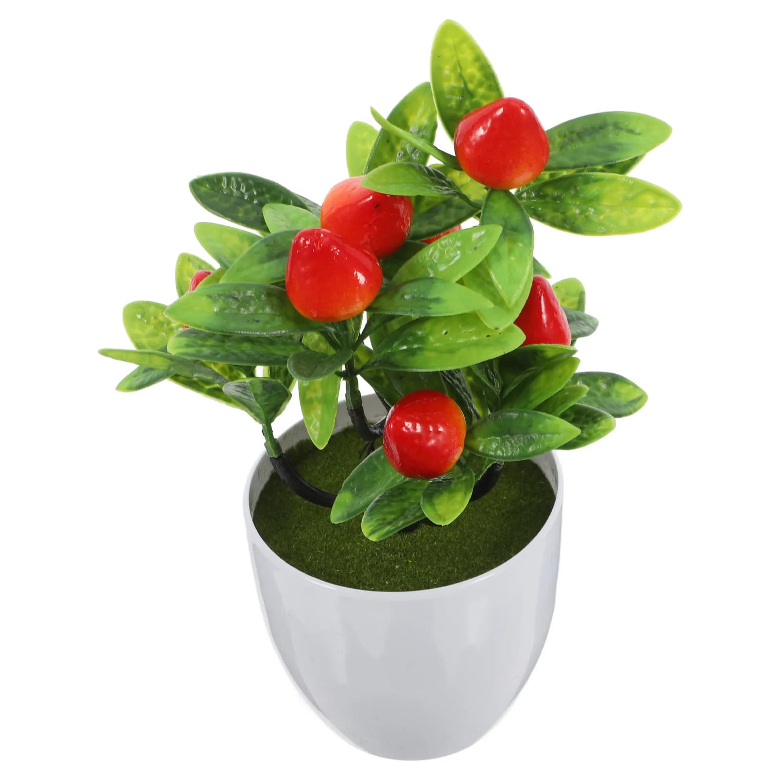 Artificial Fruit Tree Realistic Fake Strawberry Plant Potted Bonsai Home Office Table Decoration Faux Fruit Tree Ornament