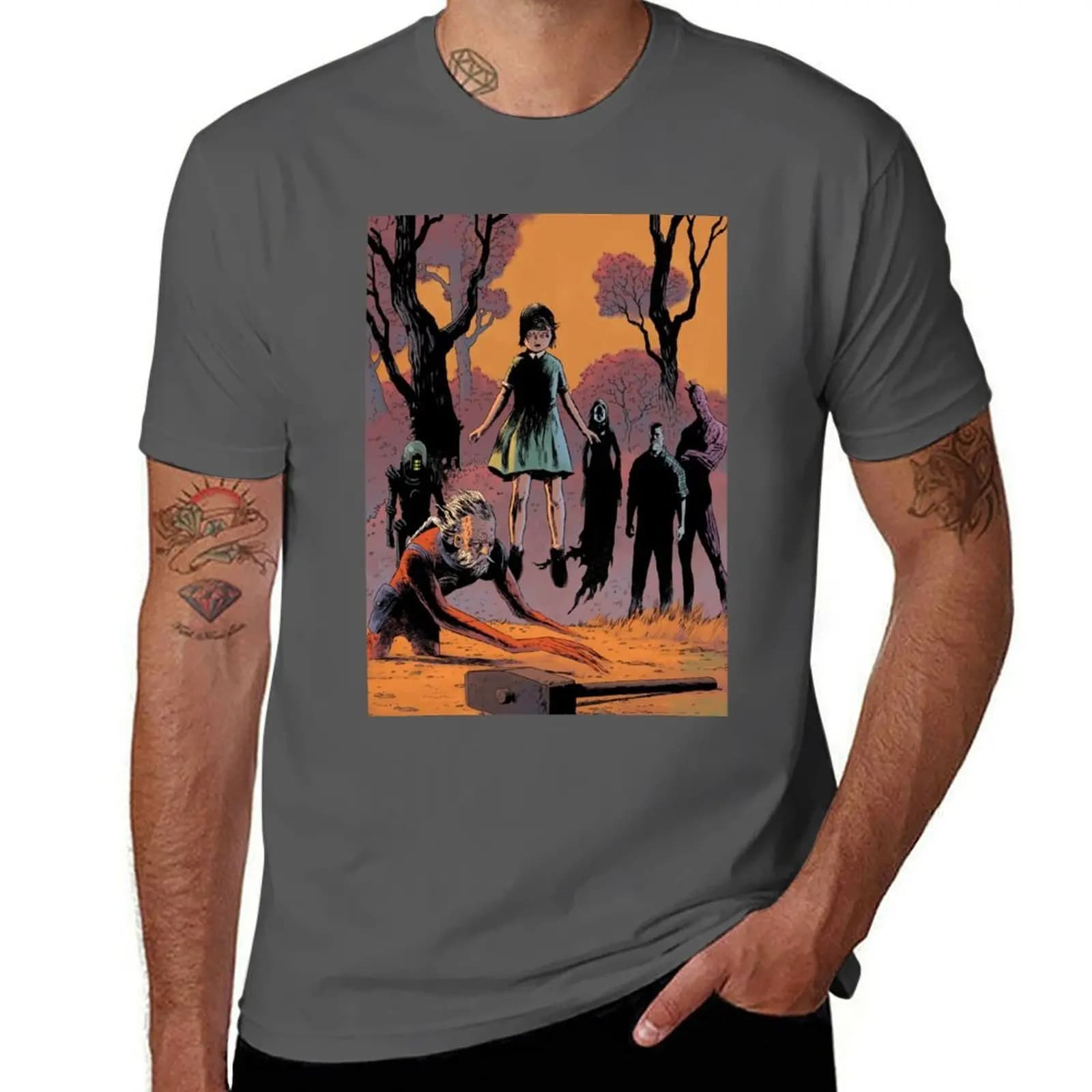 Black Hammer, Cover, Comic, Colonel Weird, Barbaliene, Abraham Slam, Golden Gail, Walkie Talkie, Madame Dragonfly, Dark Horse, T-Shirt Vi