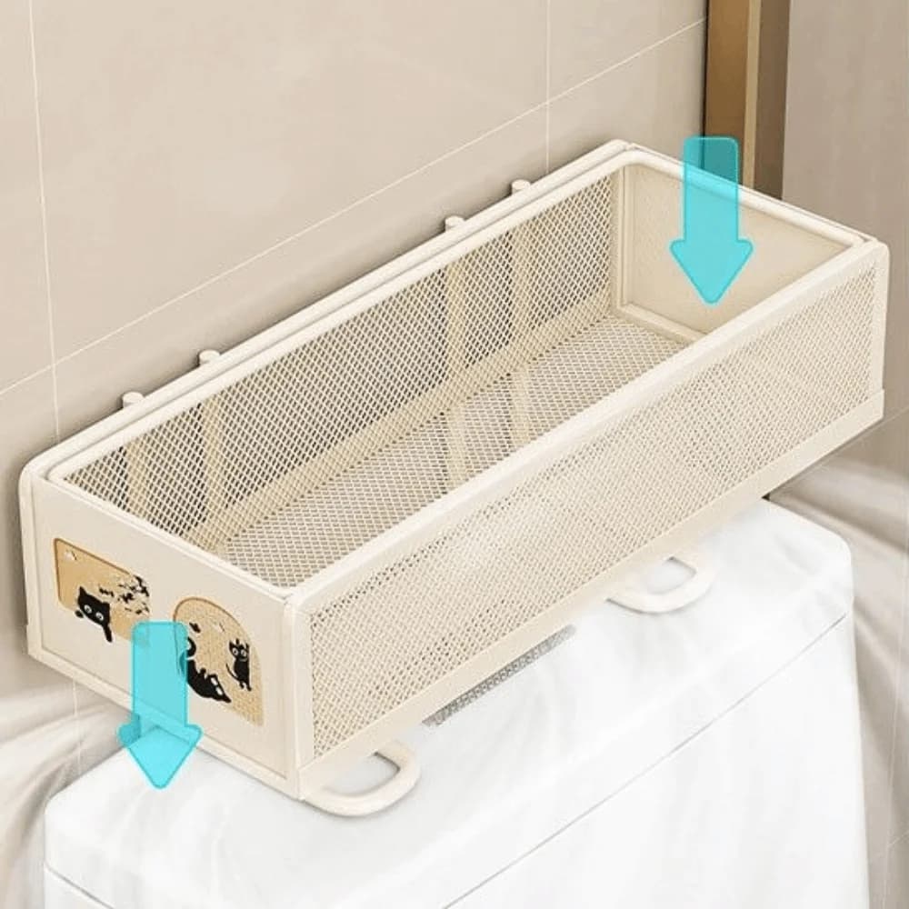 Scaffali Scaffale per WC a 1 livello, senza foratura, in ferro, organizer per il bagno, portarotolo, armadio per il bagno