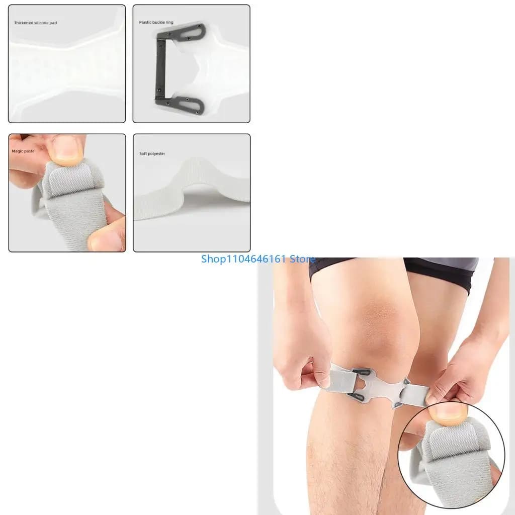 Adjsilicone rotulla Brace Shock Assorbimento della rotula Knee Support Strap per pallavolo da pallacanestro da calcio che sale