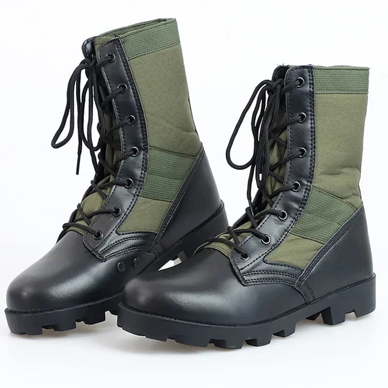 2025 nuovi stivali da uomo invernali scarpe da esterno impermeabili con lacci tela traspirante stivaletti da combattimento tattici mimetici nel deserto