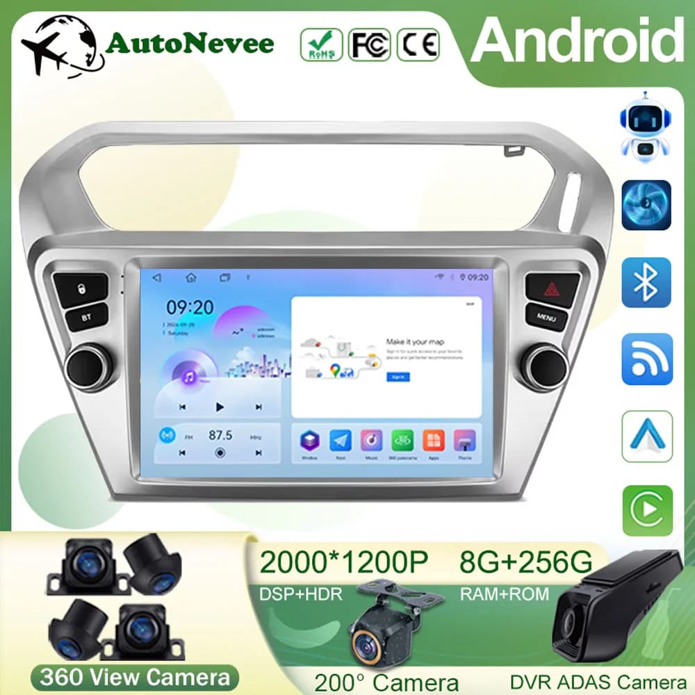 Per Peugeot 301 Per Citroen C-Elysee CElysee 2012 - 2016 Android Car Stereo Unità Lettore Multimediale Radio Carplay Android Auto