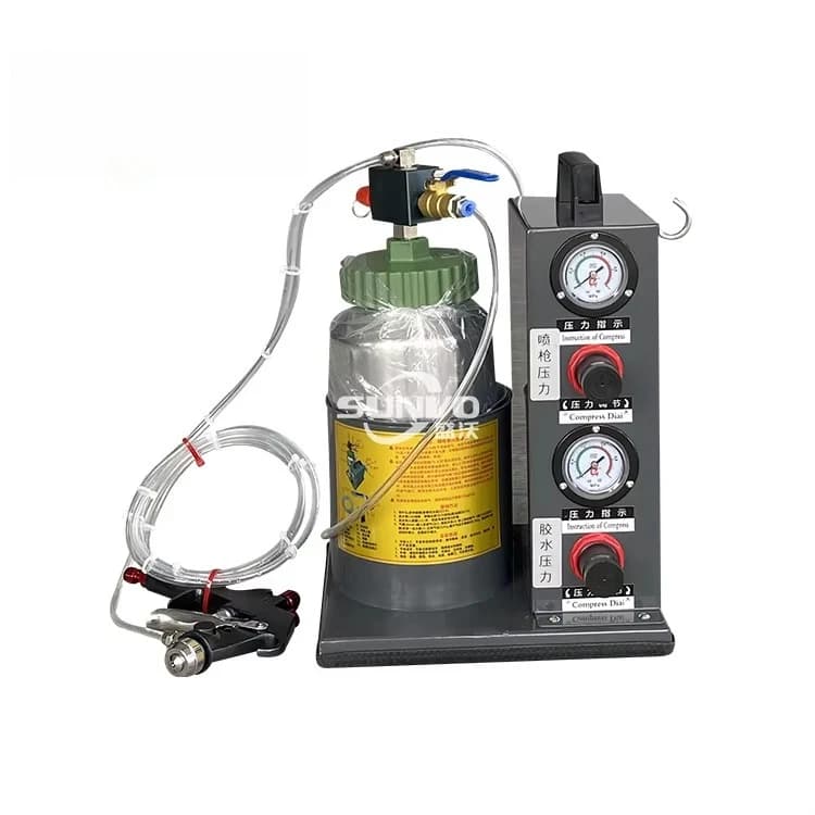 Macchina pneumatica per colla a spazzola manuale Macchina semiautomatica per riparazione colla per macchina per spruzzatura di colla per suole di scarpe
