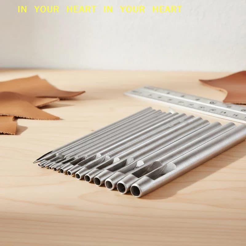 【X】Clothing Sewing Leathercraft Accessories Drilling Puncher Kit 6Pcs/Set Leather Hole Punching Tools Hollow Round Hole Puncher