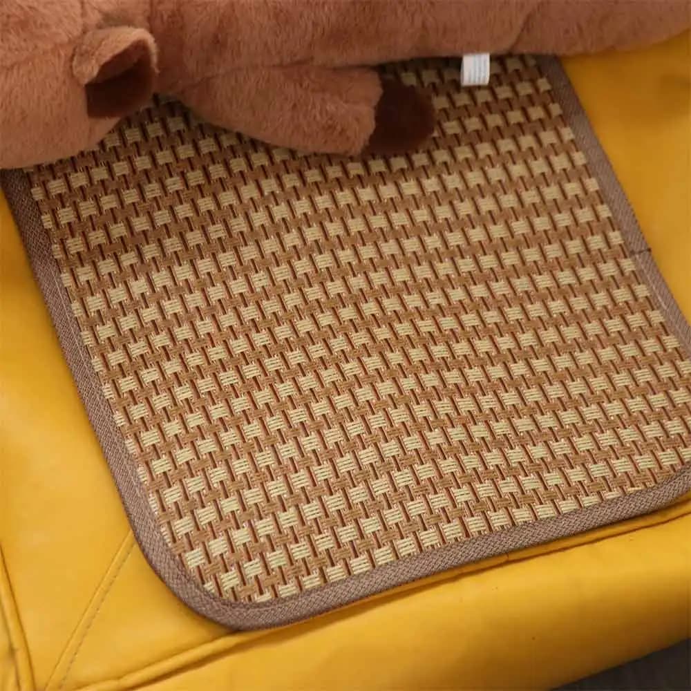 4 Piece Non-slip Rattan Cooling Seat Cushion Breathable Quick-drying Summer Chair Pad Soft Rustic Style Car Chair Cushion