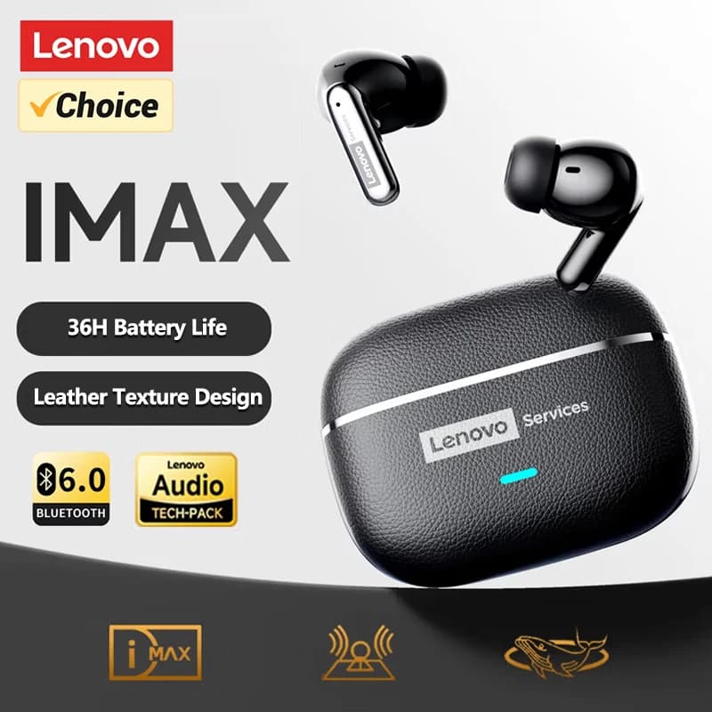 Lenovo LE208 Wireless Headphones with ENC Rumor Cancellation, Bluetooth V6.0, HIFI Headphones with Leather Texture, Gaming Headset