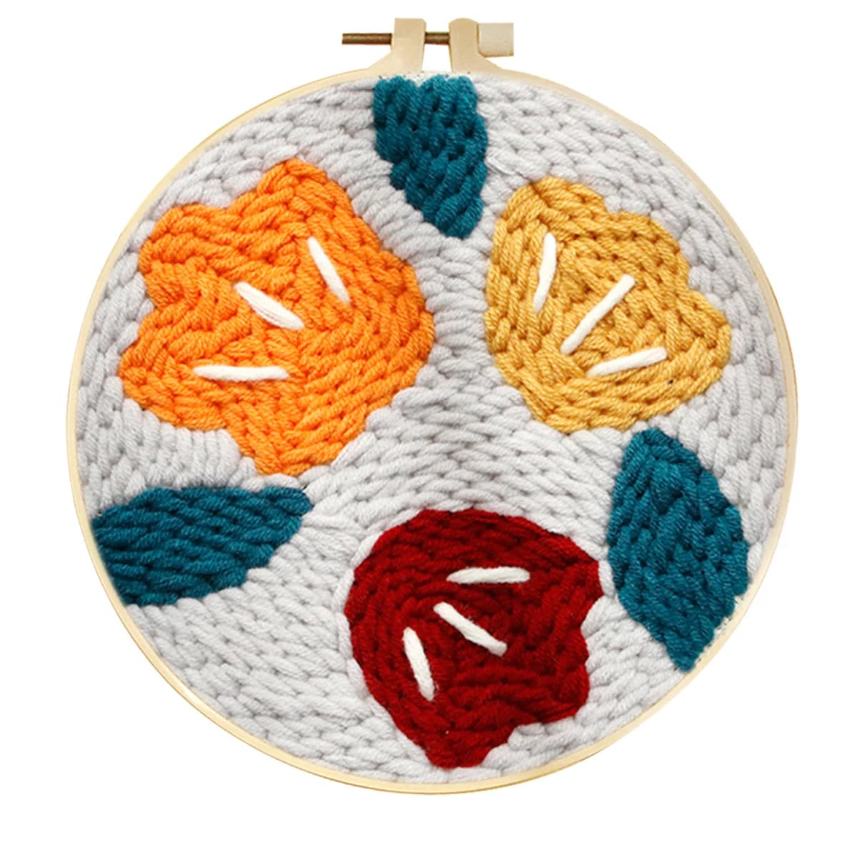 RUOPOTY Punch Needle Embroidery Three Colors Flowers Create Wall Art Embroidery Kit Flower Monks Cloth For Punch Needle Arts