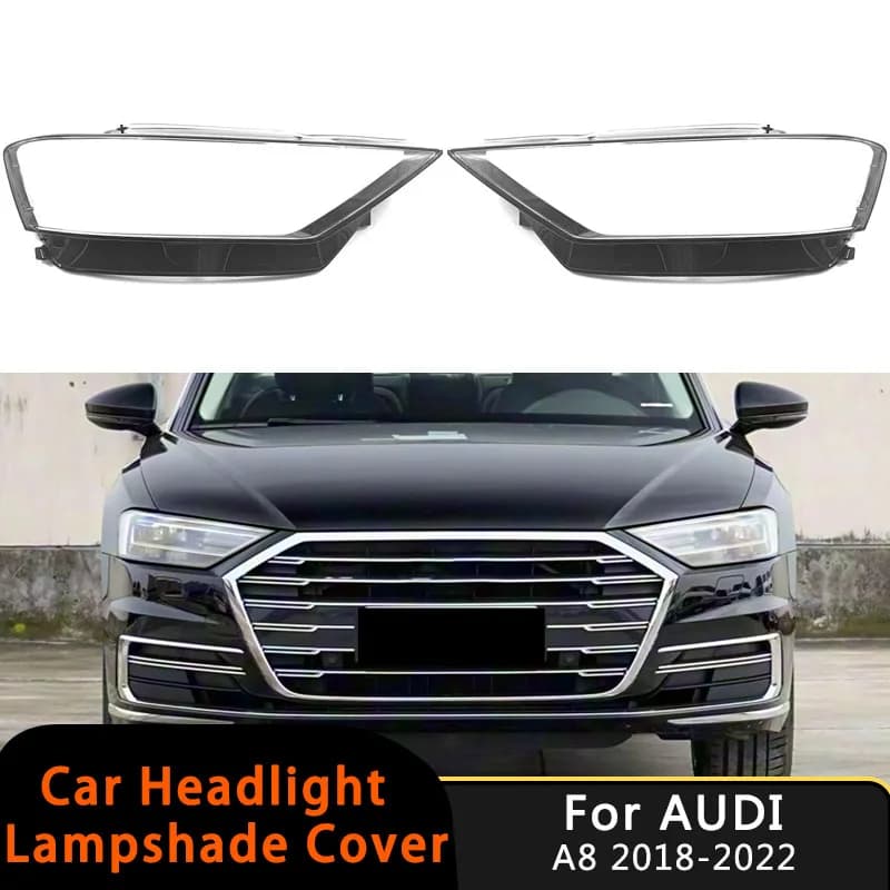 Auto Paralume Trasparente Lampada In Vetro Borsette Per Audi A8 D5 2018-2022 Faro In Vetro Copertura Faro Anteriore Cap Accessori Auto