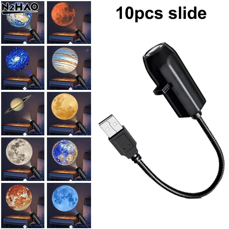 3/6/10pcUSB Spina Diretta Pianeta Lampada Del Proiettore Halloween Natale Atmosfera LightCreative LED Luce Notturna Per Il Sfondo Della Camera Da Letto