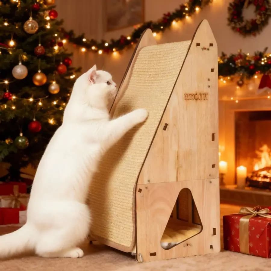 Tiragraffi per gatti, mobili moderni in sisal, tiragraffi per gatti integrato, letto per casa con tunnel Condo. AllinOne Spazio Sav
