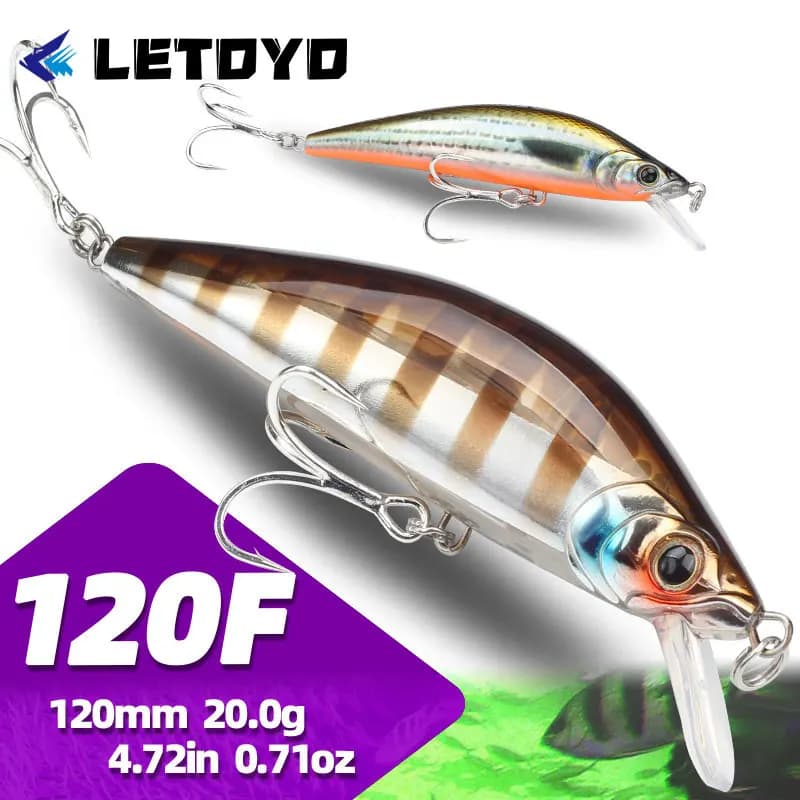 LETOYO Fishing Lures Minnow 120mm 20g Sea Lure Hard Baits Floating Wobbler Bass Jerkbait Perch Minnow Artificial Bait Pike